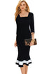 Three Quarter Sleeve Mermaid Bodycon Party Dress